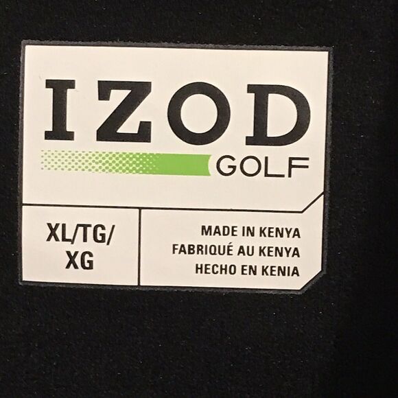 New IZOD Golf1 Quarter Zip Mock Neck Mens Size  XL Black Long Sleeve Sun Control - Picture 12 of 12